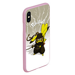 Чехол iPhone XS Max матовый Pikachu, цвет: 3D-розовый — фото 2