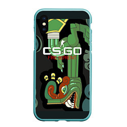 Чехол iPhone XS Max матовый Cs:go - Fire Serpent Огненный змей, цвет: 3D-мятный