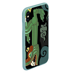 Чехол iPhone XS Max матовый Cs:go - Fire Serpent Огненный змей, цвет: 3D-мятный — фото 2