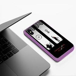 Чехол iPhone XS Max матовый Twenty One Pilots: Lines, цвет: 3D-фиолетовый — фото 2