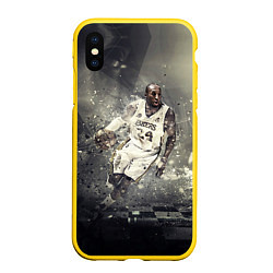 Чехол iPhone XS Max матовый Kobe Bryant, цвет: 3D-желтый