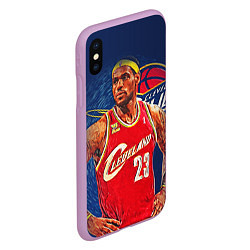 Чехол iPhone XS Max матовый LeBron 23: Cleveland, цвет: 3D-сиреневый — фото 2