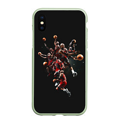 Чехол iPhone XS Max матовый Michael Jordan Style, цвет: 3D-салатовый