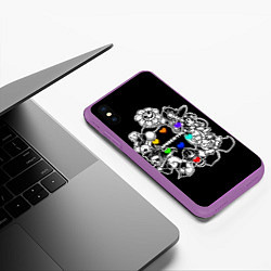 Чехол iPhone XS Max матовый Undertale 2, цвет: 3D-фиолетовый — фото 2