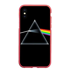 Чехол iPhone XS Max матовый Pink floyd, цвет: 3D-красный