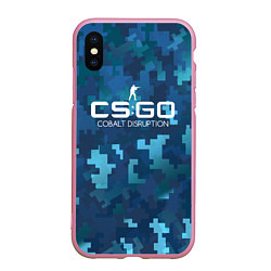 Чехол iPhone XS Max матовый Cs:go - Cobalt Disruption Ржавый кобальт, цвет: 3D-розовый