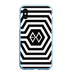 Чехол iPhone XS Max матовый EXO Geometry, цвет: 3D-голубой