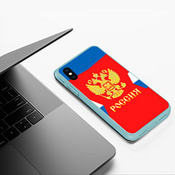 Чехол iPhone XS Max матовый Сборная РФ: #91 TARASENKO, цвет: 3D-мятный — фото 2