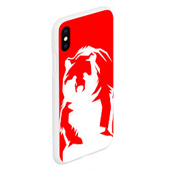 Чехол iPhone XS Max матовый Красный медведь, цвет: 3D-белый — фото 2