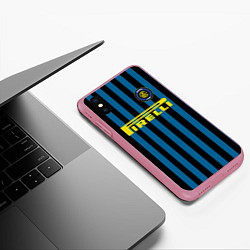 Чехол iPhone XS Max матовый Inter FC: Pirelli, цвет: 3D-малиновый — фото 2