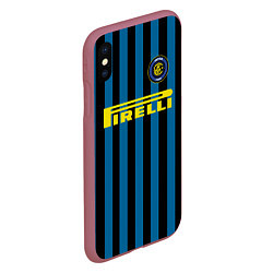 Чехол iPhone XS Max матовый Inter FC: Pirelli, цвет: 3D-малиновый — фото 2