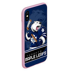 Чехол iPhone XS Max матовый Toronto Maple Leafs, цвет: 3D-розовый — фото 2