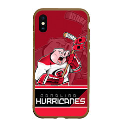 Чехол iPhone XS Max матовый Carolina Hurricanes, цвет: 3D-коричневый