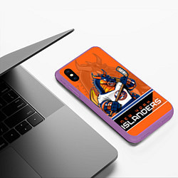 Чехол iPhone XS Max матовый New York Islanders, цвет: 3D-фиолетовый — фото 2