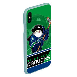 Чехол iPhone XS Max матовый Vancouver Canucks, цвет: 3D-мятный — фото 2