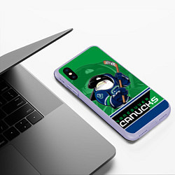 Чехол iPhone XS Max матовый Vancouver Canucks, цвет: 3D-светло-сиреневый — фото 2