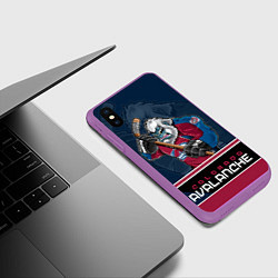 Чехол iPhone XS Max матовый Colorado Avalanche, цвет: 3D-фиолетовый — фото 2