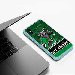 Чехол iPhone XS Max матовый Dallas Stars, цвет: 3D-мятный — фото 2