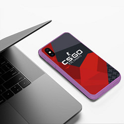 Чехол iPhone XS Max матовый CS:GO Evil Daimyo style, цвет: 3D-фиолетовый — фото 2