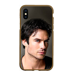 Чехол iPhone XS Max матовый Ian Somerhalder, цвет: 3D-коричневый