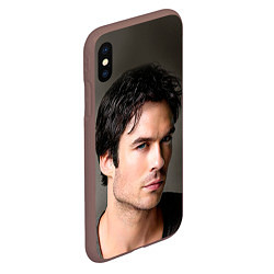 Чехол iPhone XS Max матовый Ian Somerhalder, цвет: 3D-коричневый — фото 2