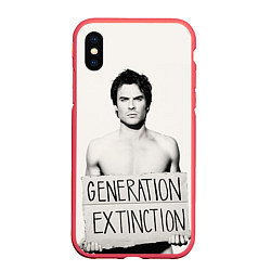 Чехол iPhone XS Max матовый Generation Extinction, цвет: 3D-красный