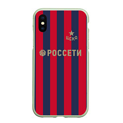 Чехол iPhone XS Max матовый ФК ЦСКА: Россети, цвет: 3D-салатовый