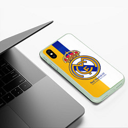 Чехол iPhone XS Max матовый Real Madrid CF, цвет: 3D-салатовый — фото 2