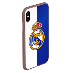 Чехол iPhone XS Max матовый Real Madrid, цвет: 3D-коричневый — фото 2