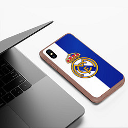 Чехол iPhone XS Max матовый Real Madrid, цвет: 3D-коричневый — фото 2