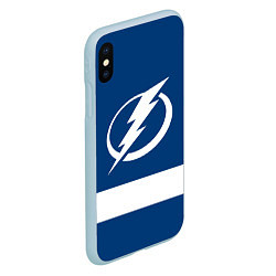 Чехол iPhone XS Max матовый Tampa Bay Lightning, цвет: 3D-голубой — фото 2