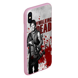 Чехол iPhone XS Max матовый Walking Dead: Deryl Dixon, цвет: 3D-розовый — фото 2