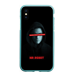 Чехол iPhone XS Max матовый Mr Robot, цвет: 3D-мятный