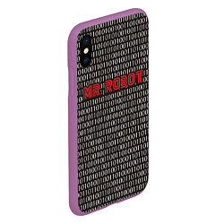 Чехол iPhone XS Max матовый Mr. Robot: Binary code, цвет: 3D-фиолетовый — фото 2