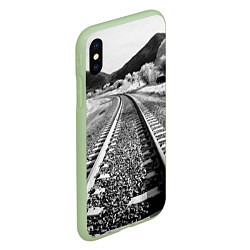 Чехол iPhone XS Max матовый Железная дорога, цвет: 3D-салатовый — фото 2
