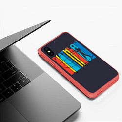 Чехол iPhone XS Max матовый Радужный спорт, цвет: 3D-красный — фото 2