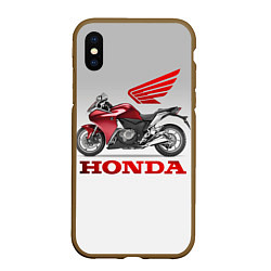 Чехол iPhone XS Max матовый Honda 2, цвет: 3D-коричневый