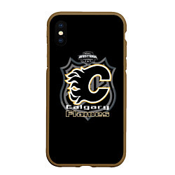 Чехол iPhone XS Max матовый Calgary Flames Team