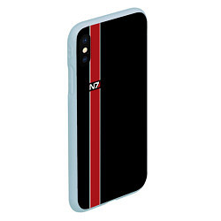 Чехол iPhone XS Max матовый Mass Effect N7, цвет: 3D-голубой — фото 2