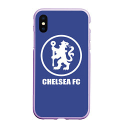 Чехол iPhone XS Max матовый Chelsea FC, цвет: 3D-сиреневый