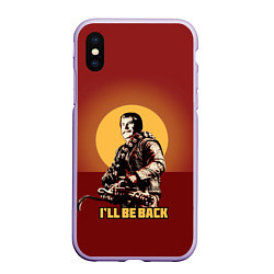 Чехол iPhone XS Max матовый Stalin: Ill Be Back, цвет: 3D-светло-сиреневый
