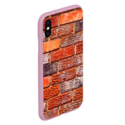 Чехол iPhone XS Max матовый Кирпичи, цвет: 3D-розовый — фото 2