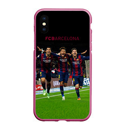 Чехол iPhone XS Max матовый Barcelona6, цвет: 3D-малиновый