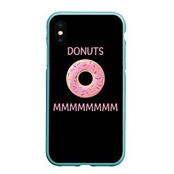 Чехол iPhone XS Max матовый Donuts, цвет: 3D-мятный