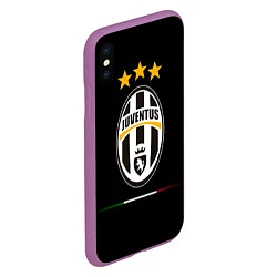 Чехол iPhone XS Max матовый Juventus: 3 stars, цвет: 3D-фиолетовый — фото 2