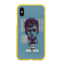 Чехол iPhone XS Max матовый I'm the doctor, цвет: 3D-желтый