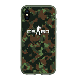 Чехол iPhone XS Max матовый CS GO: Dark Forest, цвет: 3D-темно-зеленый