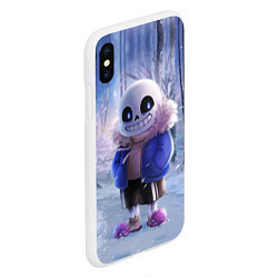 Чехол iPhone XS Max матовый Winter forest & Sans, цвет: 3D-белый — фото 2