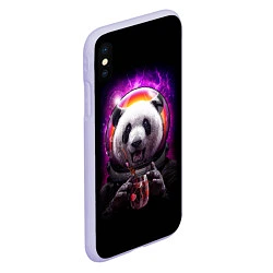 Чехол iPhone XS Max матовый Panda Cosmonaut, цвет: 3D-светло-сиреневый — фото 2
