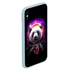 Чехол iPhone XS Max матовый Panda Cosmonaut, цвет: 3D-голубой — фото 2